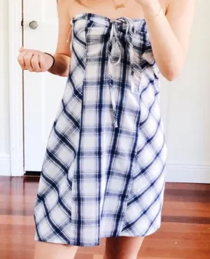 strapless gingham dress thumbnail 2
