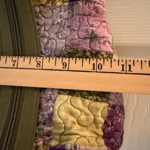 Donna Sharp Quilted Patchwork Sling Backpack Green Purple Floral Convertible Bag thumbnail 8