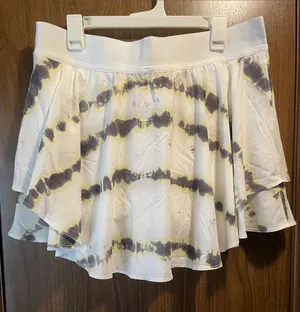 lululemon athletica White Circle Skirt with Gray Tie-Dye Accents thumbnail 1