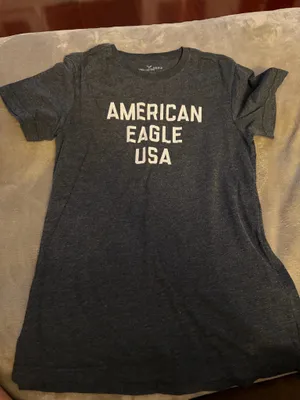 Grey American eagle short sleeve shirt thumbnail 1