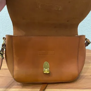 Madewell L4913 Brown Leather The Abroad Shoulder Bag thumbnail 6