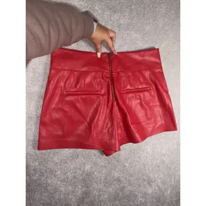 Alice + Olivia Red Vegan Leather Shorts Red SIZE 10 thumbnail 6