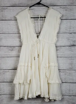 Free People Antionette Dress in Sand Dollar thumbnail 3