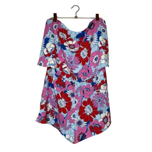 Sugarlips Berry Mix Floral Strapless Romper Size Large Retro Pink Blue White thumbnail 2