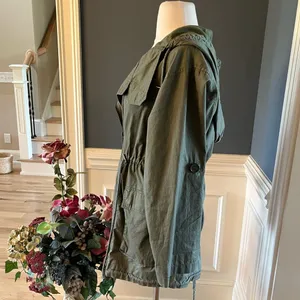 Ellison Olive Green Lightweight Utility Jacket Hooded Womens Medium thumbnail 3