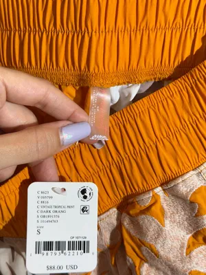 NWT! FP Movement Orange Brown Floral Drawstring Athletic Running Shorts Size S thumbnail 8