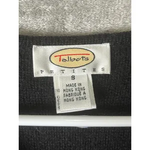 Vintage Black Floral Embroidered Wool Cardigan Jacket Cottagecore Folk Art Boho thumbnail 5