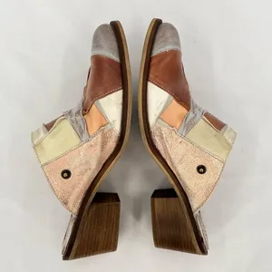 DKODE Jenelle Patchwork Multi Distressed Metallic Leather Mule Clog EU 40 US 9 Brown thumbnail 5