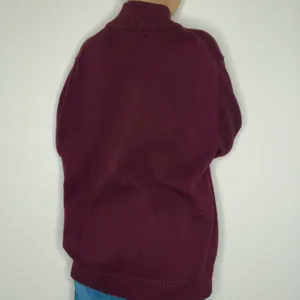 vintage llbean burgundy quarter zip knit sweater thumbnail 4