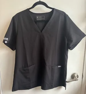 Figs Casma Black Scrub Top‎ with Aya Embroidery black XL nurse hospital travel thumbnail 1