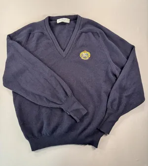 Vintage Burberrys | Small | Lambswool Navy V-Neck Sweater thumbnail 1