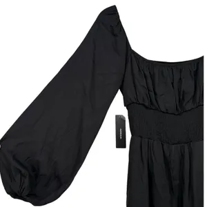 NWT‎ Lulus Long Sleeve Smocked Waist Midi Dress Black Size XS Babydoll Milkmaid thumbnail 13