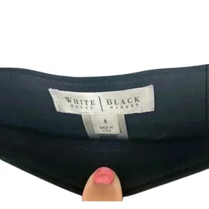 White House Black Market Women's Black Skirt Size 6 Knee Length side‎ zipper thumbnail 8