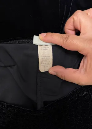 Vintage 90s Timing USA Black Velvet & Textured Lace Bustier Mini Dress Medium thumbnail 9
