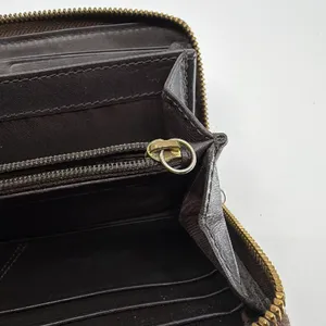 Coach Brown Croc Embossed Leather Zip Wallet thumbnail 6