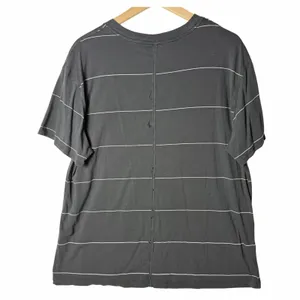 Lululemon All Yours Tee Black White Stripe Relaxed Fit Women’s size 10/12 thumbnail 2