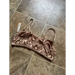 Skims Sleepover Satin Bralette Honey Size XL thumbnail 7