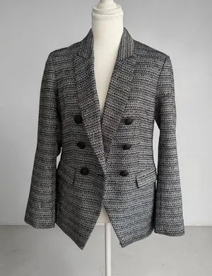 EXPRESS Black White Boucle Blazer Jacket Size 6 NEW NWT thumbnail 1