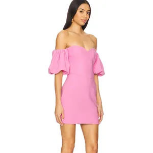 ELLIATT Gia Off the Shoulder Mini Dress in Sugarpink thumbnail 2