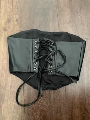 Black leather tube top Size M thumbnail 2