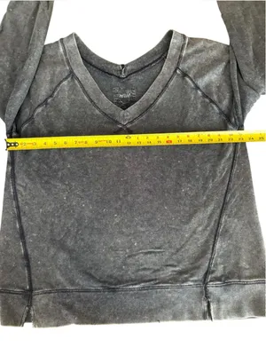 Aerie Downtime V neck Sweatshirt Navy Womens Medium Loungewear Oversize thumbnail 7