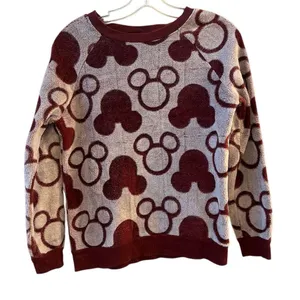 Disney Women's Mickey Mouse Plush Crewneck Sweatshirt‎ Size S Multicolor thumbnail 1