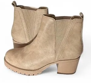 MIA Stylish Tan Ankle Boots for Women thumbnail 1