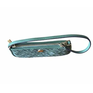 Kate Spade Kayla KM148 Woven Leather Convertible Shoulder Bag Cedar Green NWOT thumbnail 10