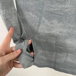 Lululemon Swiftly Speed Hooded Quarter 1/4 Zip Blue Thumbholes Gym‎ Womens 2 thumbnail 4