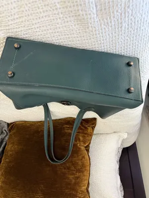 Coach Willow Tote Polished Pebble Leather Turnlock Zip Compartment Feet Green thumbnail 2