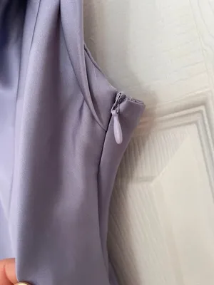 Satin Slip Midi Dress with Draped Cowl in Lavender thumbnail 6