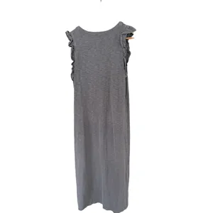 Universal Thread Gray Cotton Maxi Dress Small Ruffle Sleeves Side Slit Casual thumbnail 2