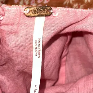 Free People Pink and Rust Brown Floral Ruched Mini Dress with Boho Feels-Size S thumbnail 9