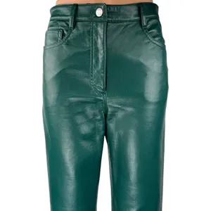Aritzia Wilfred The Melina Faux Leather Green Women's Straight Casual Pants 4 thumbnail 4