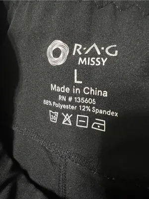 R.A.G Women’s Black‎ Performance Active Pants Black Size L thumbnail 3
