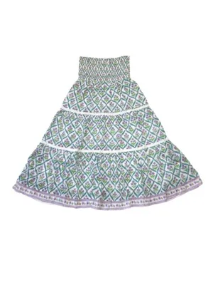 NWT Bell Alicia Bell Mandy Maxi in Floral Cotton Silk Voile Blockprint Skirt L thumbnail 2