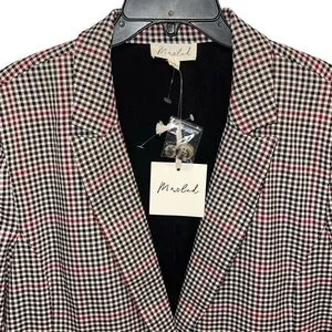 Marled Womens Notched Lapel One Button Lined Blazer‎ Jacket Multicolor XL NWT Brown thumbnail 2
