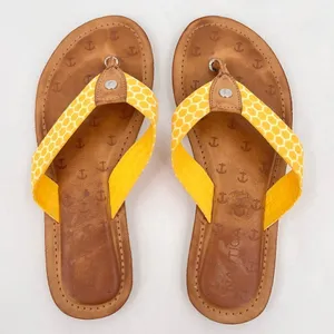 Nautica Gulf Breeze Yellow Honeycomb Fabric Straps Flip Flop Sandal Size 7 thumbnail 6