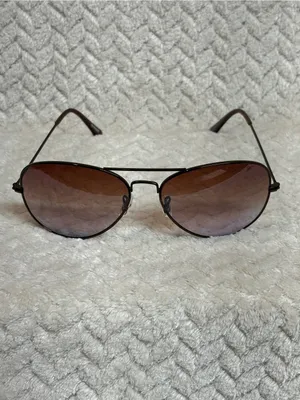 Rivanchy Aviator Sunglasses Brown Gradient Lens Metal Frame‎ Retro Vibe thumbnail 4