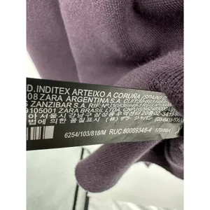 Zara Sweater Women Medium Plum Purple Tie Wrap Belted Chunky Thick Crewneck‎ thumbnail 6