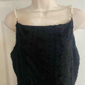 NWT Rihoas Elegant Black Sleeveless Dress With Pearl Detail Straps XL‎ thumbnail 3