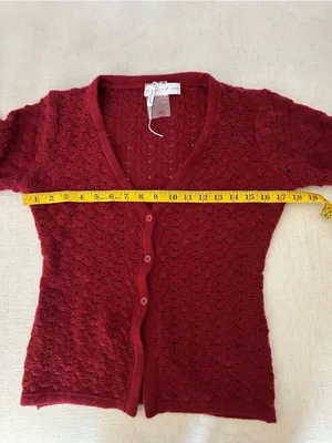 Petal & Pup delicate pointelle knit design Cardigan Sweater, Rust, Small, NWT thumbnail 7