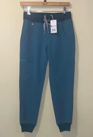 Womens New Figs Zamora Petite Jogger Scrub Pants Jade Hydrogreen thumbnail 1