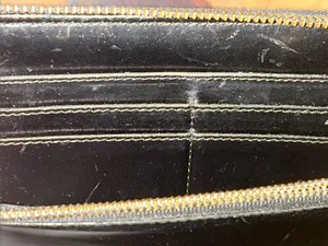 Tory Burch Black Patent Leather Embossed Logo Zip Around Continental Wallet thumbnail 15