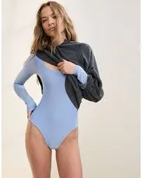 Aerie Smoothez Baby Blue Bodysuit NWT thumbnail 2