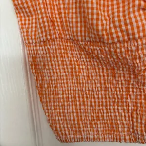 Orange Gingham Ruffle Strap Top thumbnail 4