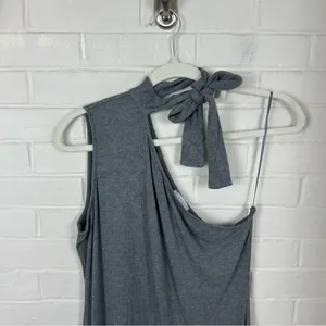 1. State Grey Ribbed Knit Cut Out One Shoulder Dress Size L thumbnail 4