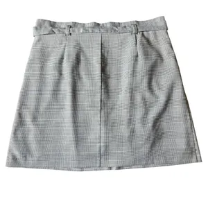 Banana Republic Womens Glen Plaid Grey A-Line Academia‎ Preppy Belted Skirt 14 thumbnail 4