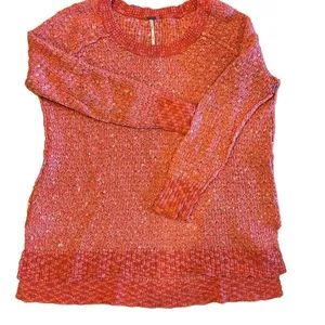 Free People Women’s Salmon Colored Oversized Sweater thumbnail 1