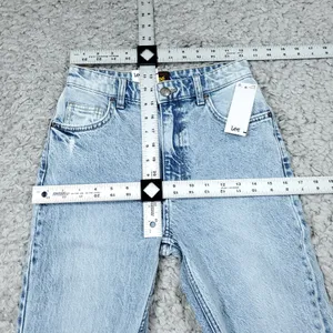 Lee High Rise Flare Jeans Blue Light Glam DX Ripped Distressed Western Size 25 thumbnail 8